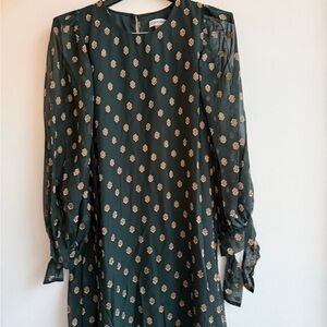 Calvin Klein Green Patterned Dress